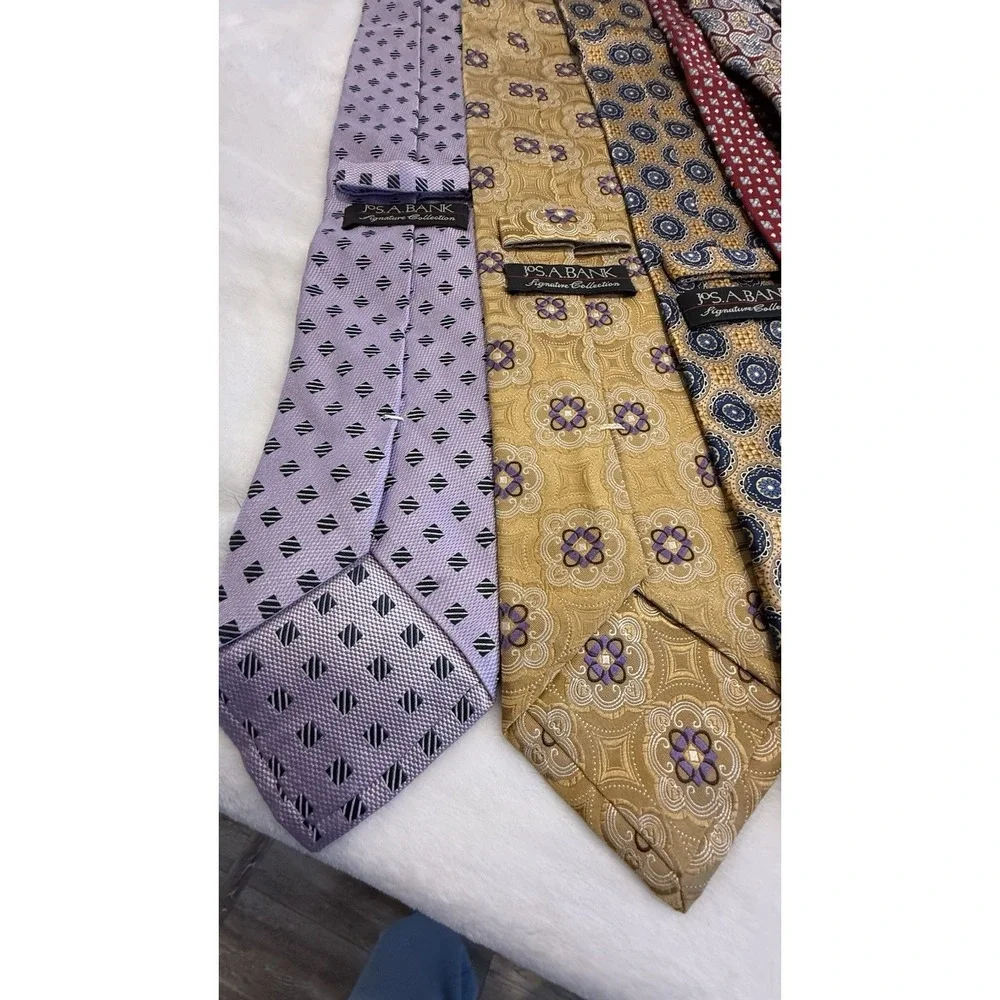 Jos A Bank Mens Silk Tie Lot 8 Signature Executive Reserve Neckties Patterned